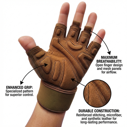Premium Synthetic-Leather Padded Gloves